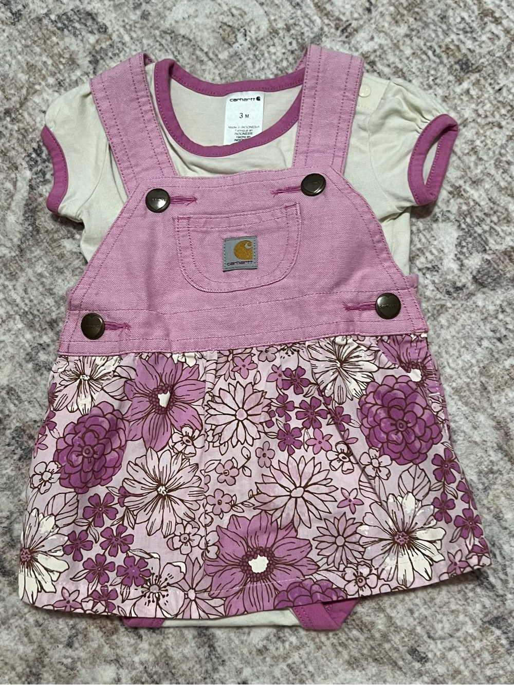 Carhartt Pink Floral Girls' Suspender Dress